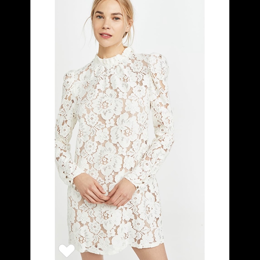 Wayf puff sleeve lace dress